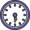 A purple icon clock - guaranteed on-time ketchikan bear sightseeing tour.