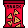 A free snack icon that is red